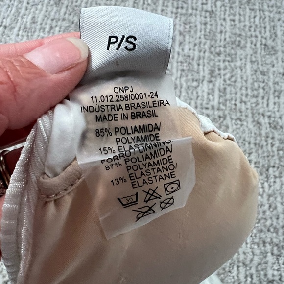 Amir slama ribbed white triangle bikini top P/S - Picture 10 of 15